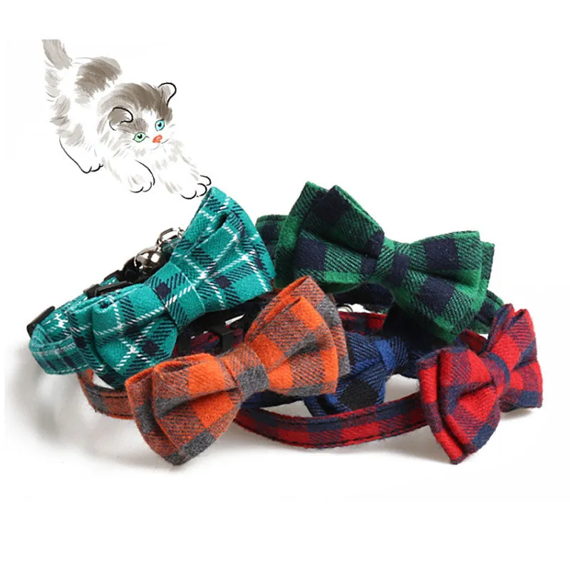 Colorful Plaid Small Dogs Collars Striped