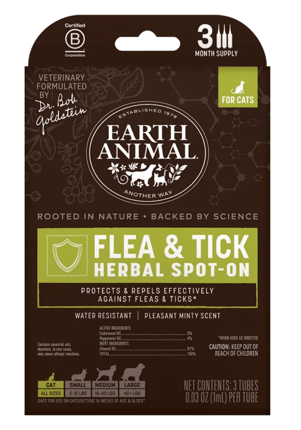 Earth Animal Flea & Tick Herbal Spot-on for Cats