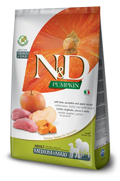 Farmina N&D Pumpkin Formula Medium & Maxi Wild Boar, Pumpkin & Apple Adult Dog Food
