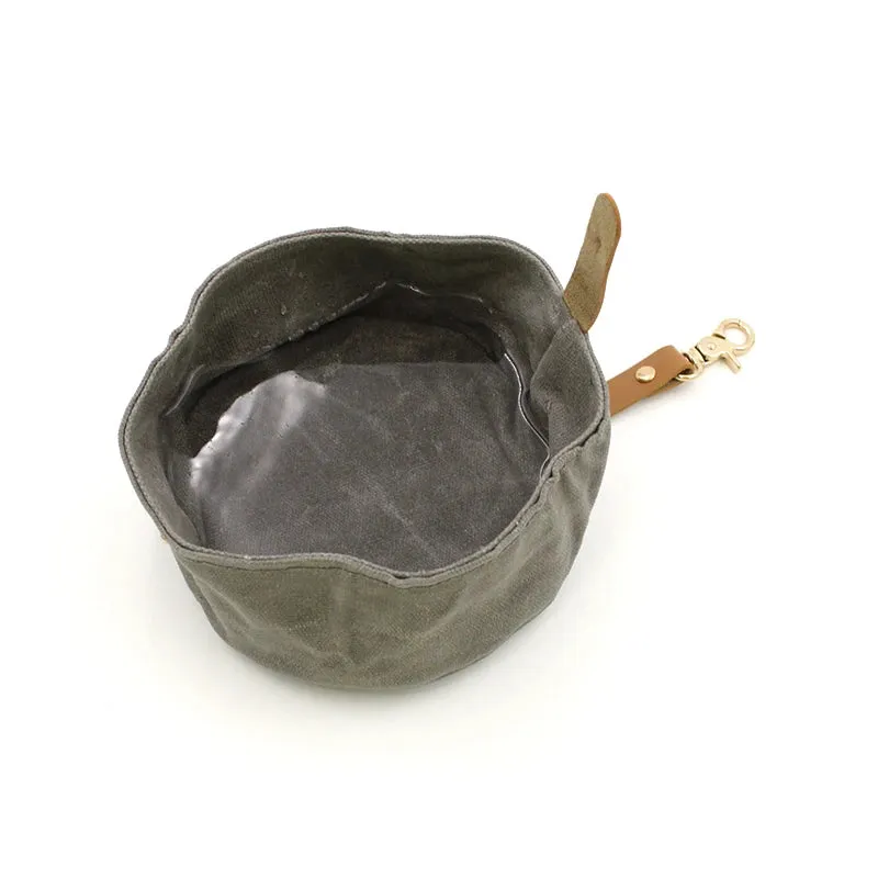 Foldable Canvas Dog Bowl for Travel - Large Capacity