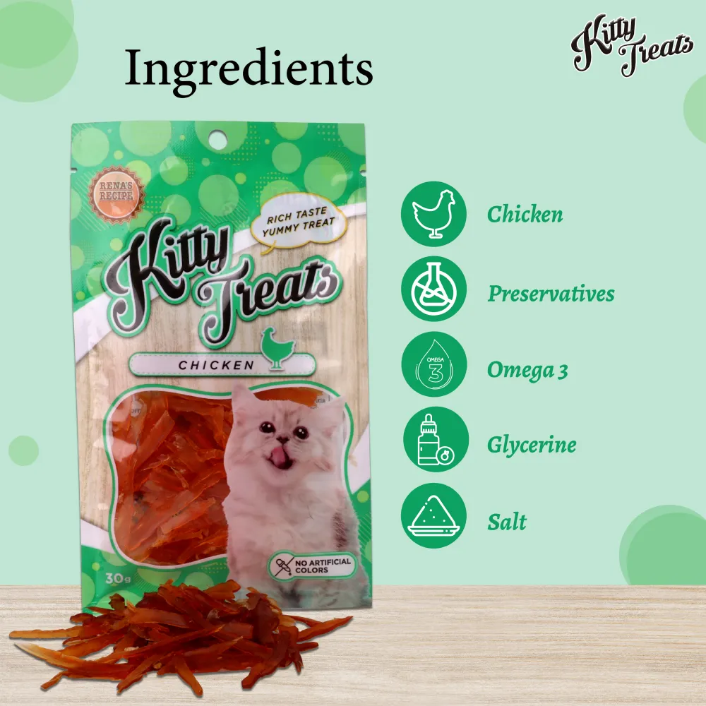 Kitty Treats Soft Chicken & Tuna and Chicken Jerky Sliced Cat Treats Combo