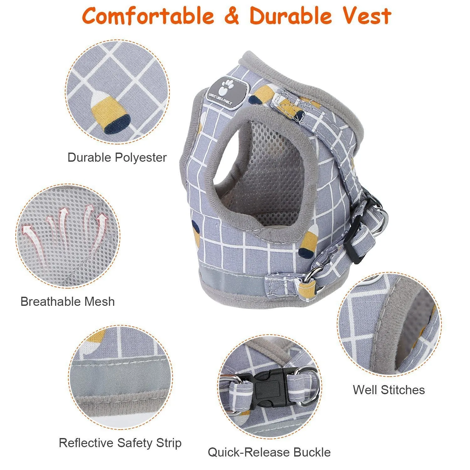 Pet Mesh Harness Dog Leash Puppy Vest