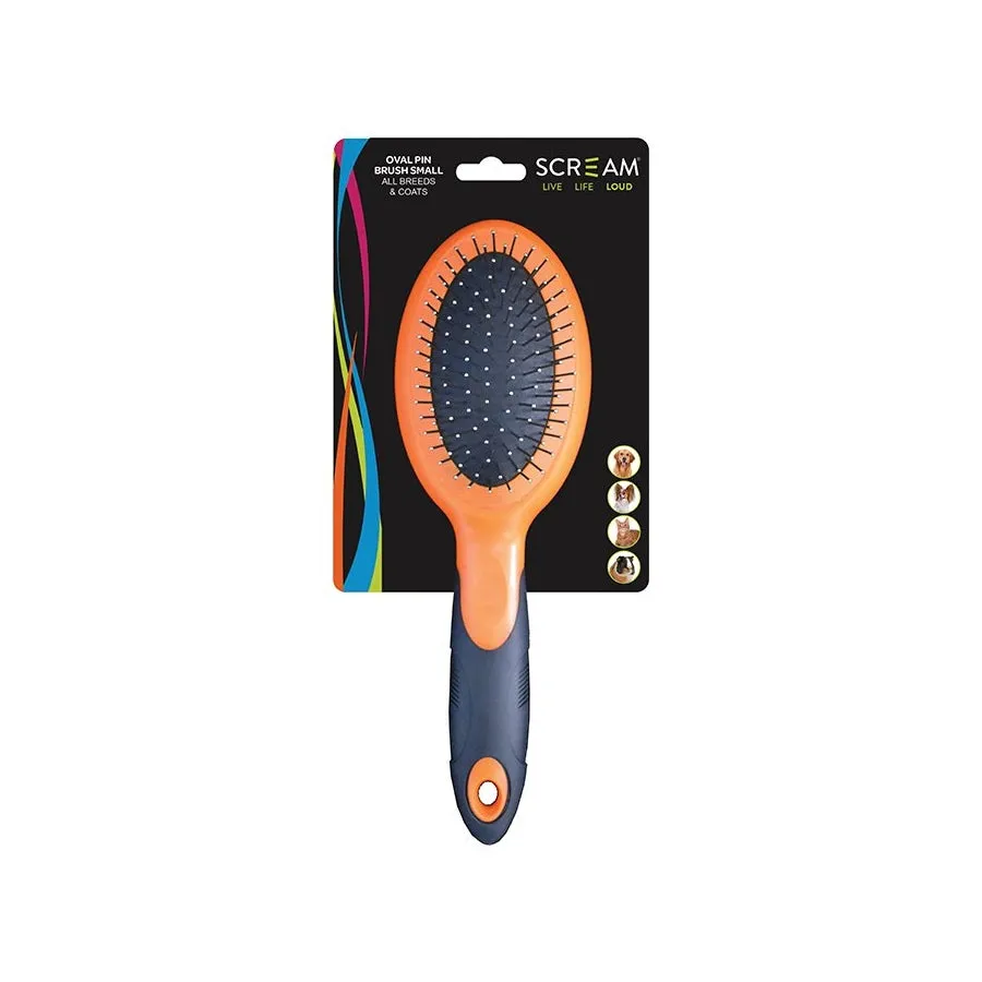 Scream Oval Pin Brush Loud Orange