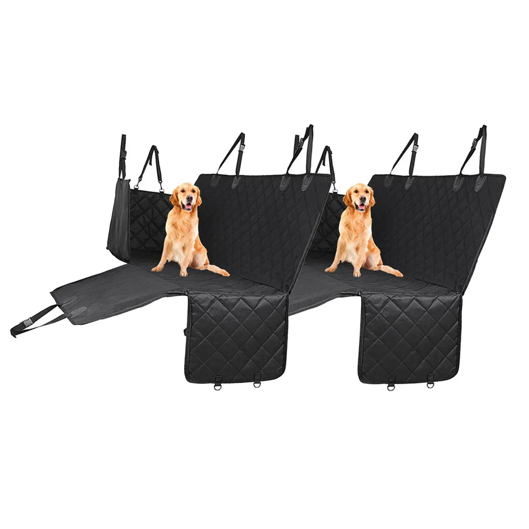 SOGA 2X 600D Oxford Cloth Waterproof Dog Car Cover Back Seat Protector Hammock Non Slip Pet Mat Black