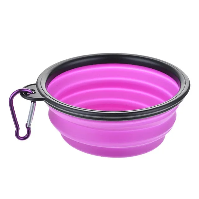 Travel Silicone Bowl Portable Foldable Collapsible Pet Bowl